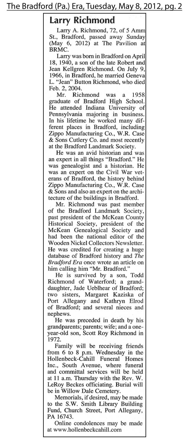 RICHMOND-Larry-Obit-8 May 2012